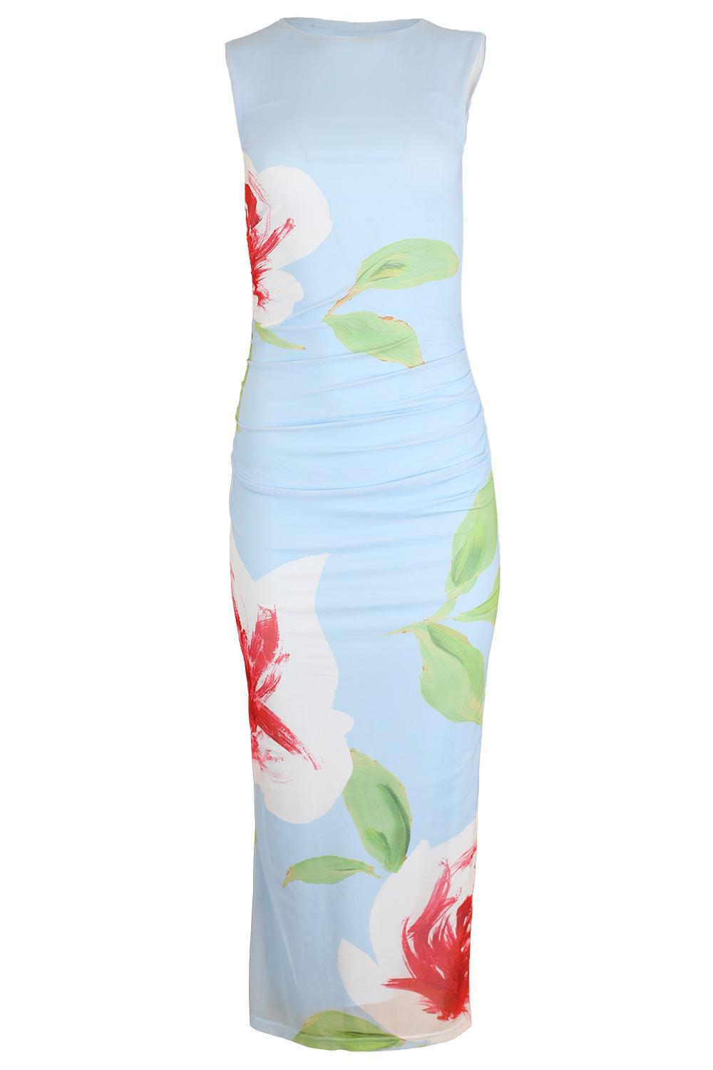 Ariel Mesh Maxi Dress-BLUE-2-CLOTHINGDRESSCASUAL-ASTON STUDIO