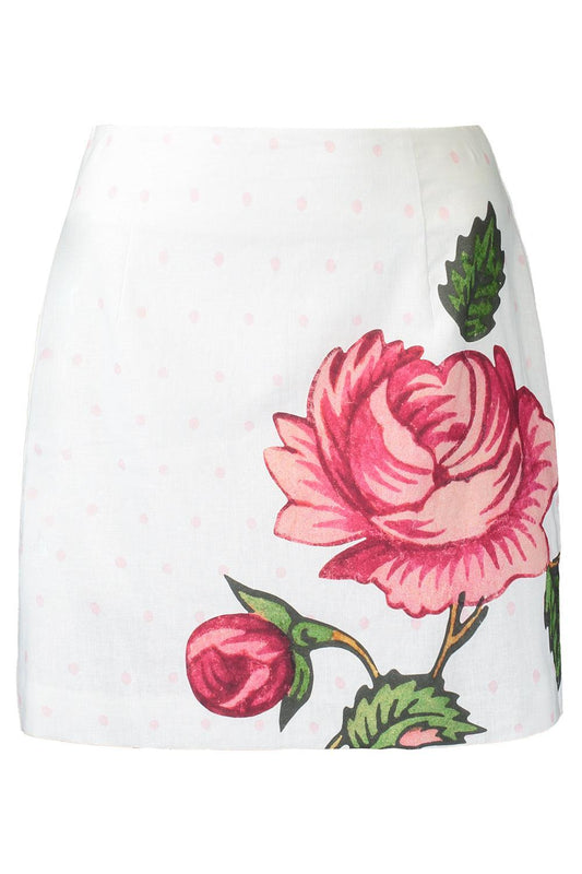 Ula Mini Skirt - Antique Rosebud-FLORAL-2-CLOTHINGSKIRTMINI-ASTON STUDIO