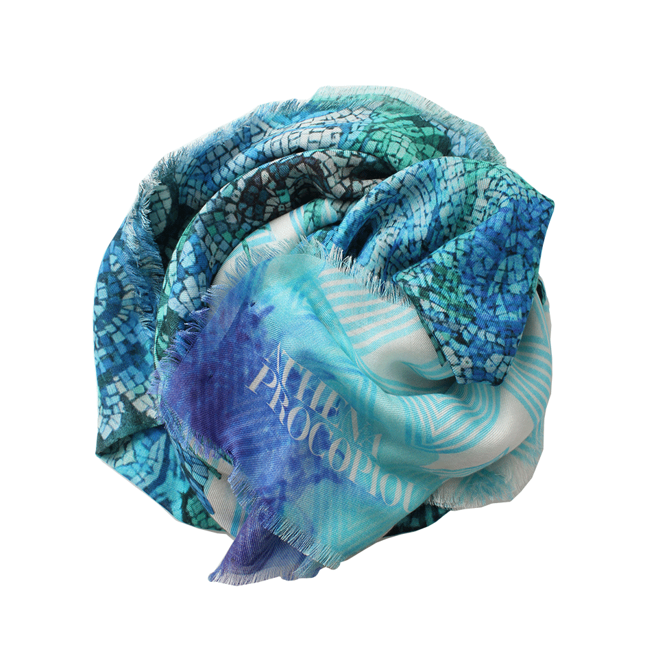 ATHENA PROCOPIOU-Paradiso Mosaico Scarf-BLUE/GRN