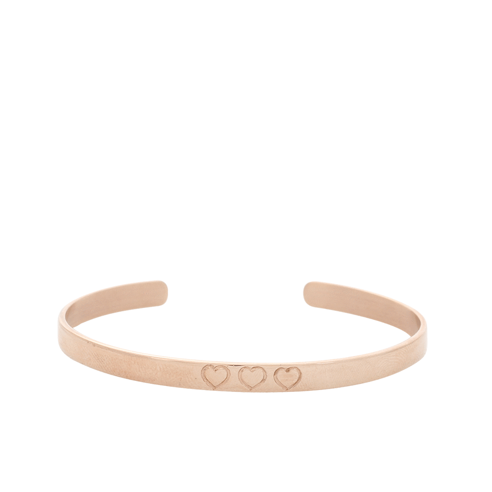 AURELIE BIDERMANN-Heart Engraved Bangle-SILVER