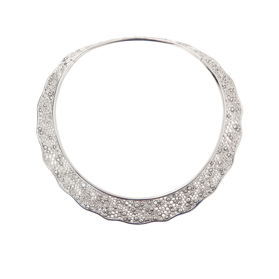 AURELIE BIDERMANN-Dentelle Diamond Lace Collar Necklace-WHITE GOLD