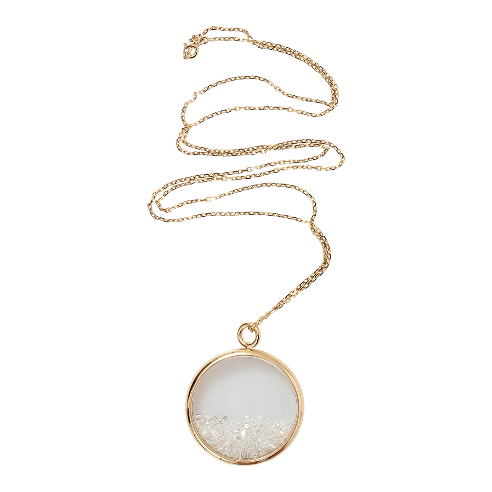 AURELIE BIDERMANN-Large Diamond Chivor Medallion Necklace-YELLOW GOLD