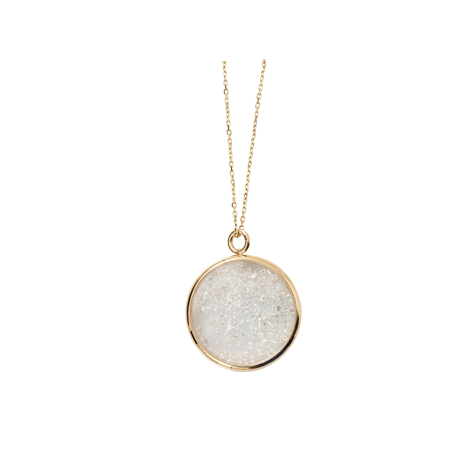 AURELIE BIDERMANN-Large Diamond Chivor Medallion Necklace-YELLOW GOLD