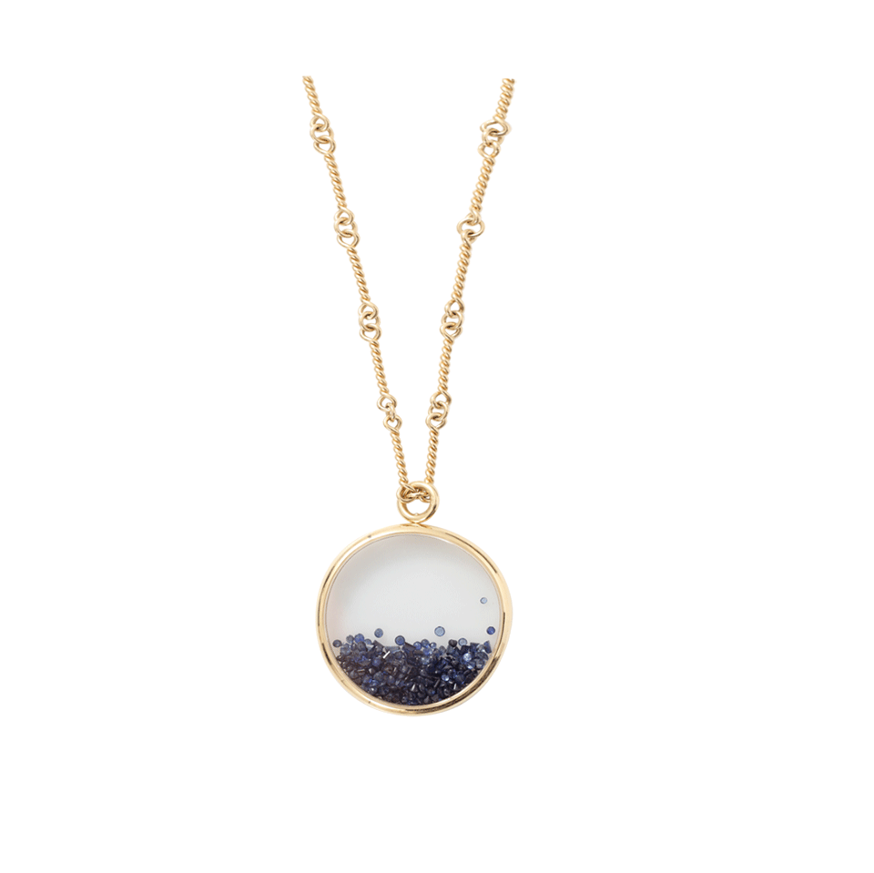 AURELIE BIDERMANN-Sapphire Chivor Pendant Necklace-YELLOW GOLD