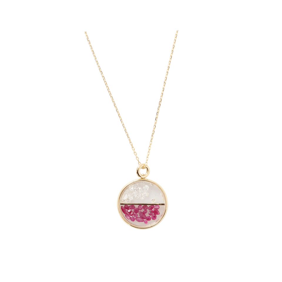 AURELIE BIDERMANN-Toi And Moi Ruby Necklace-YELLOW GOLD