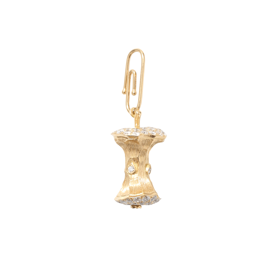 AURELIE BIDERMANN-Diamond Baby Apple Core Pendant-YELLOW GOLD