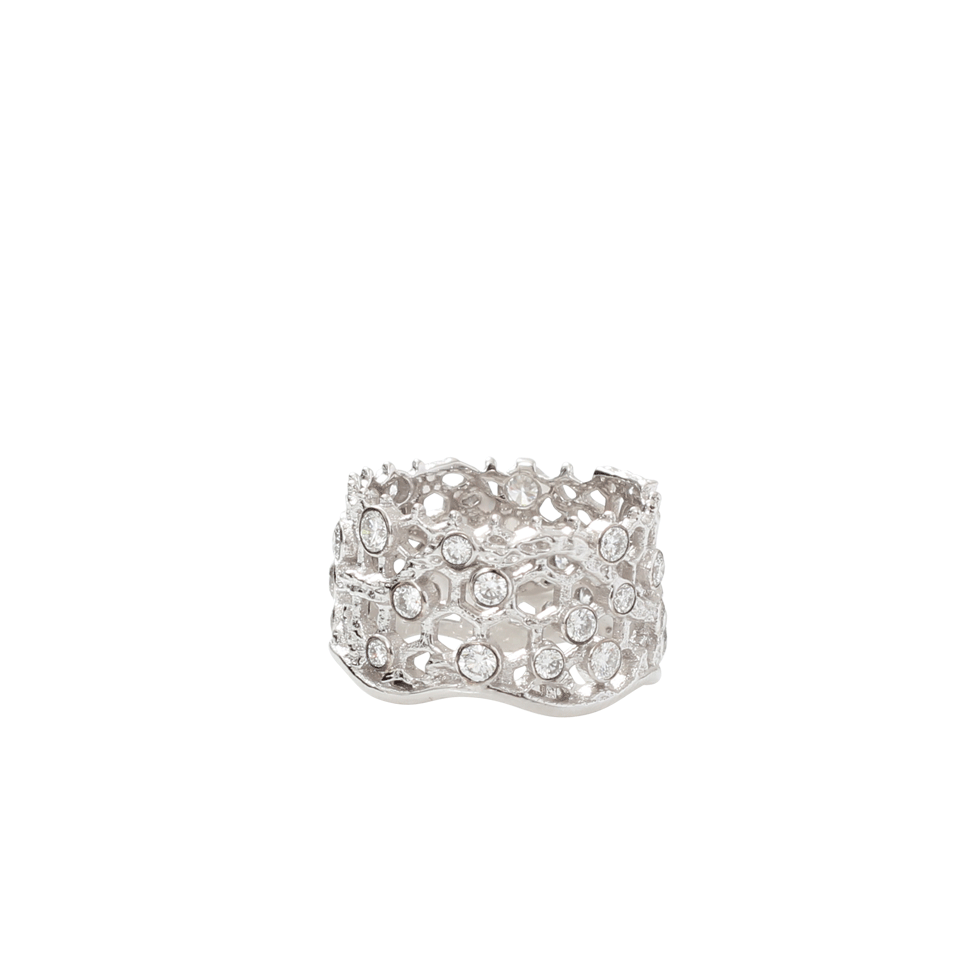 AURELIE BIDERMANN-Dentelle Diamond Lace Ring-WHITE GOLD