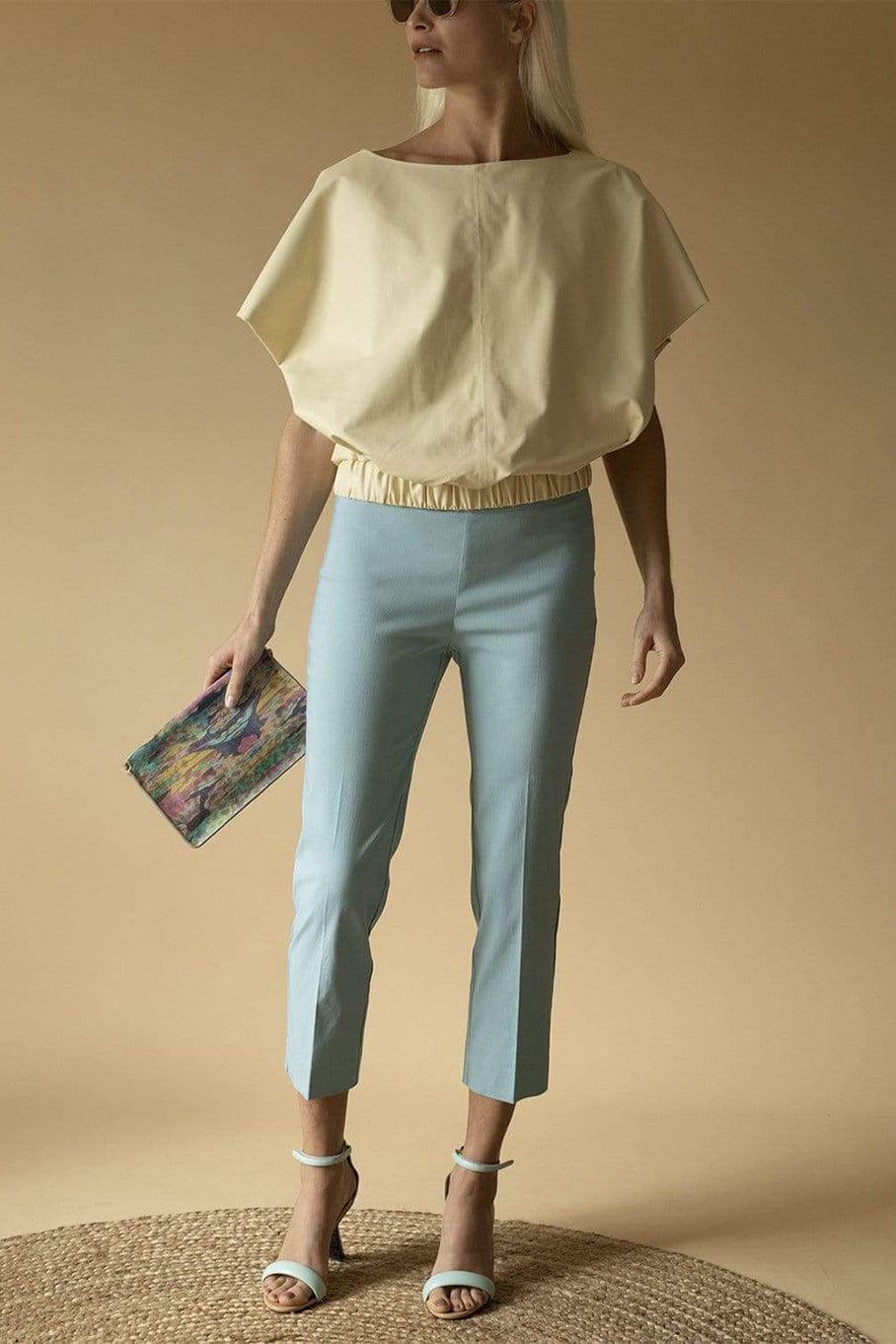 AVENUE MONTAIGNE-Aqua Skinny Cropped Pant-