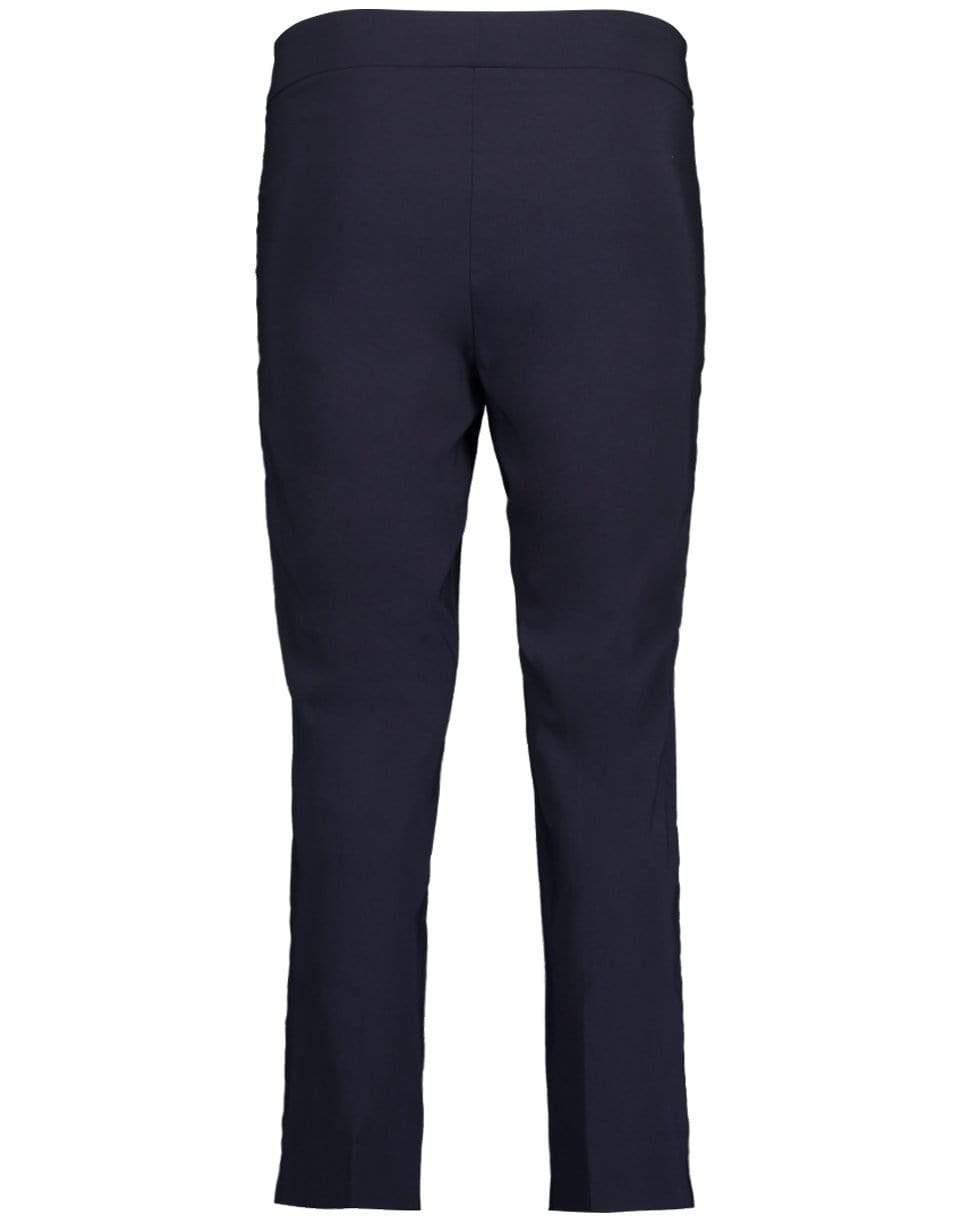 AVENUE MONTAIGNE-Navy Brigitte Straight Side Slit Pull-On Pant-