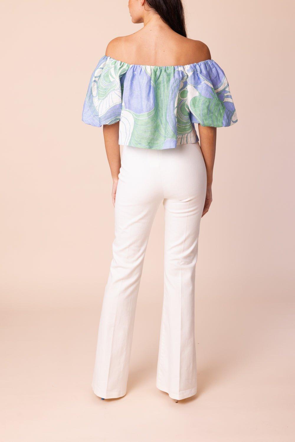 AVENUE MONTAIGNE-Bellini Denim Flare Pant - White-
