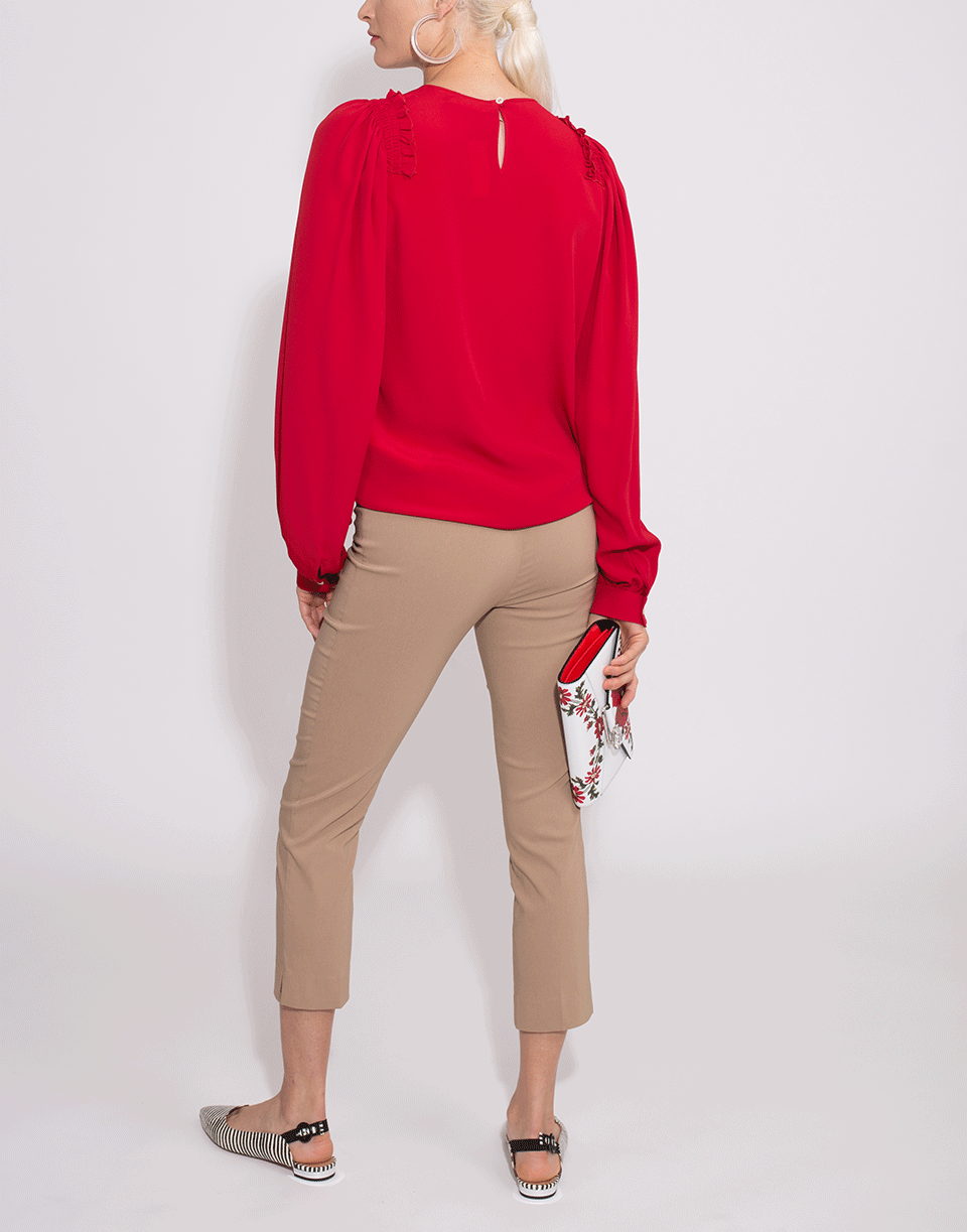 AVENUE MONTAIGNE-Brigitte Straight Leg Side Slit Pant-