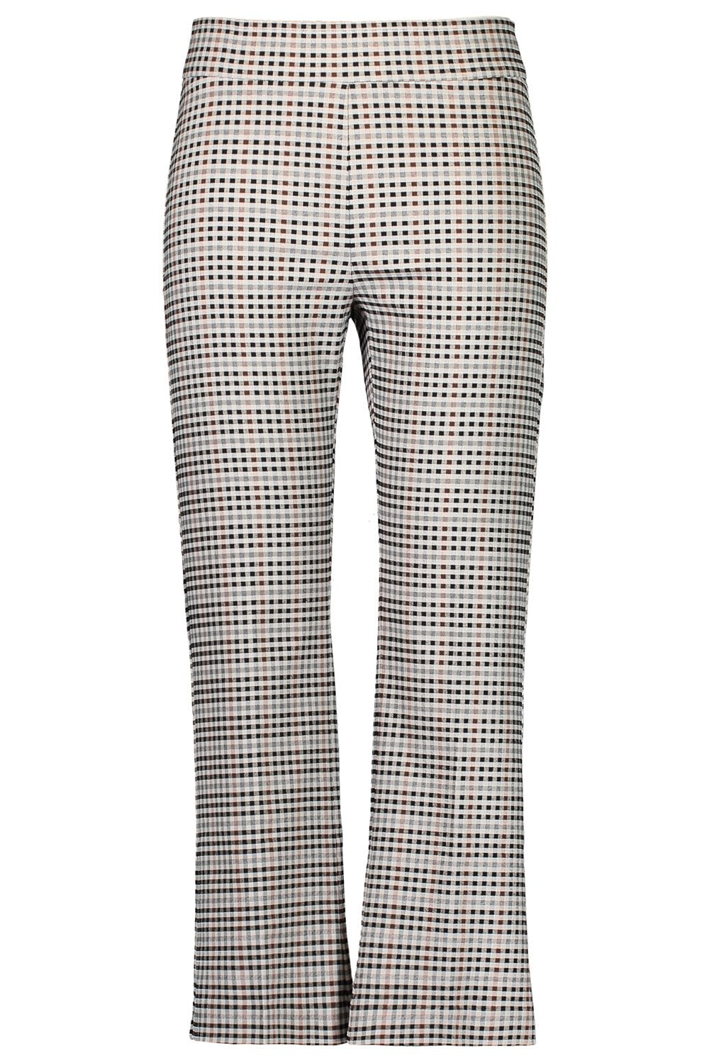 AVENUE MONTAIGNE-Leo Crop Flare Pant - Check-