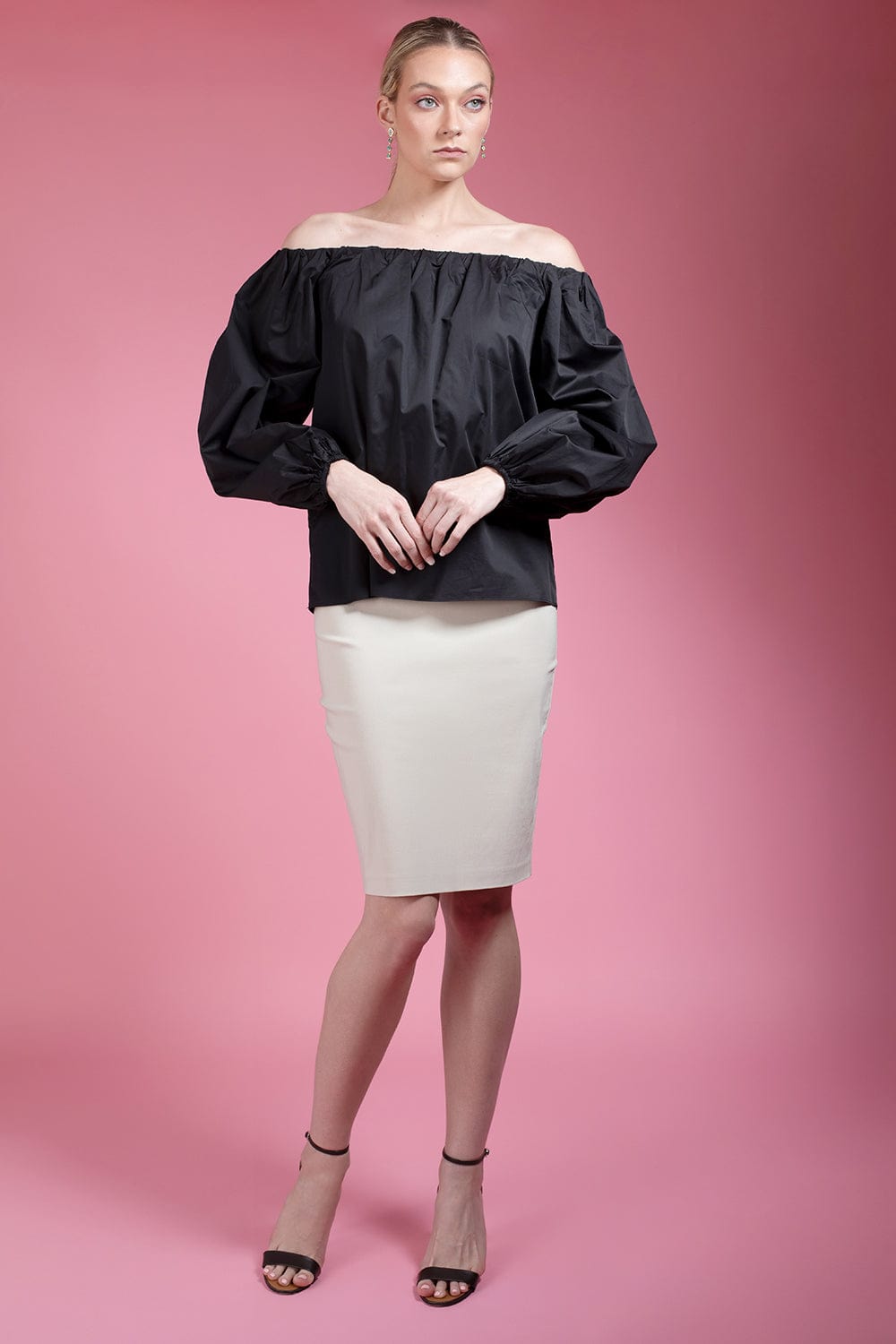 AVENUE MONTAIGNE-Pull On Skirt - Beige-