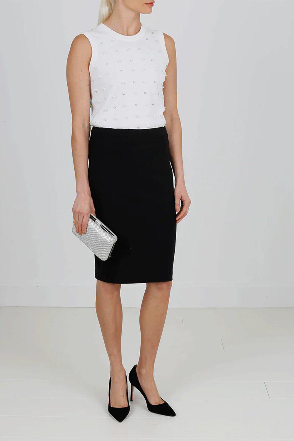 AVENUE MONTAIGNE-High Waisted Pencil Skirt-