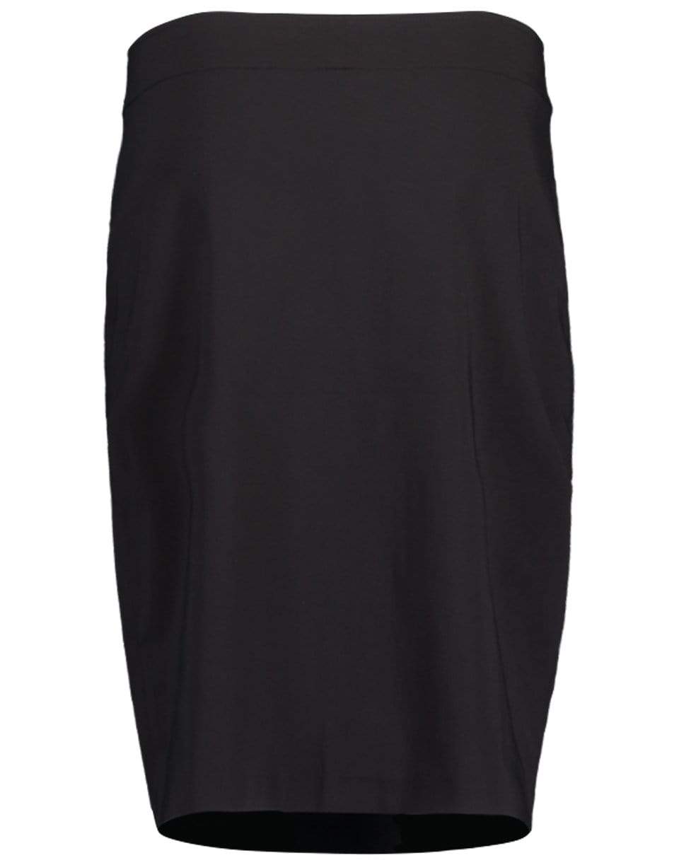 AVENUE MONTAIGNE-Black Pull-on Pencil Skirt-