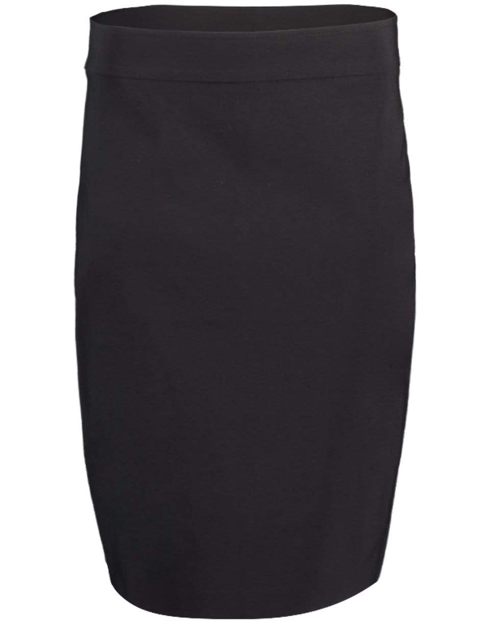 AVENUE MONTAIGNE-Black Pull-on Pencil Skirt-