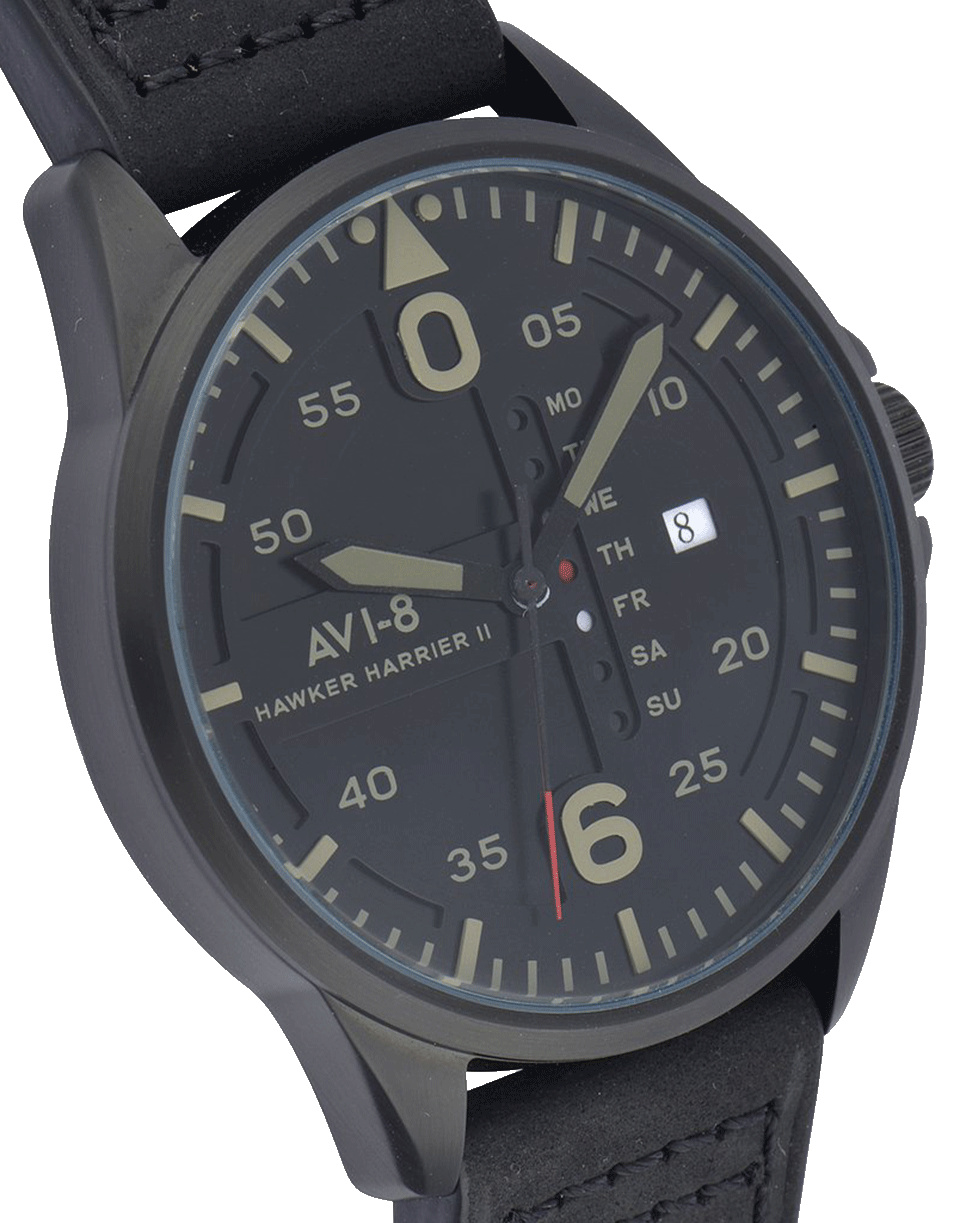 AVI-8-Black Hawker Harrier II Watch-BLACK