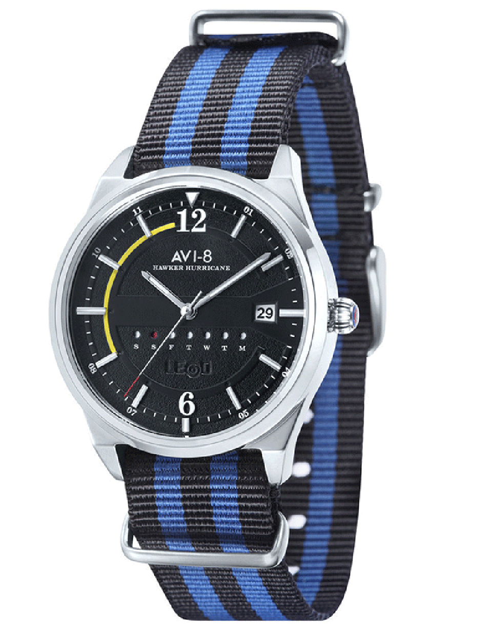 AVI-8-Black and Blue Hawker Hurricane Watch-BLK/BLUE
