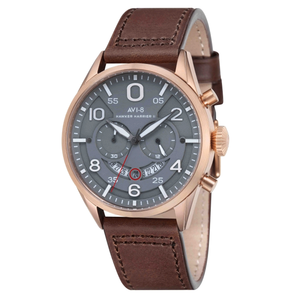 AVI-8-Hawker Harrier II Watch-GRY/BRWN