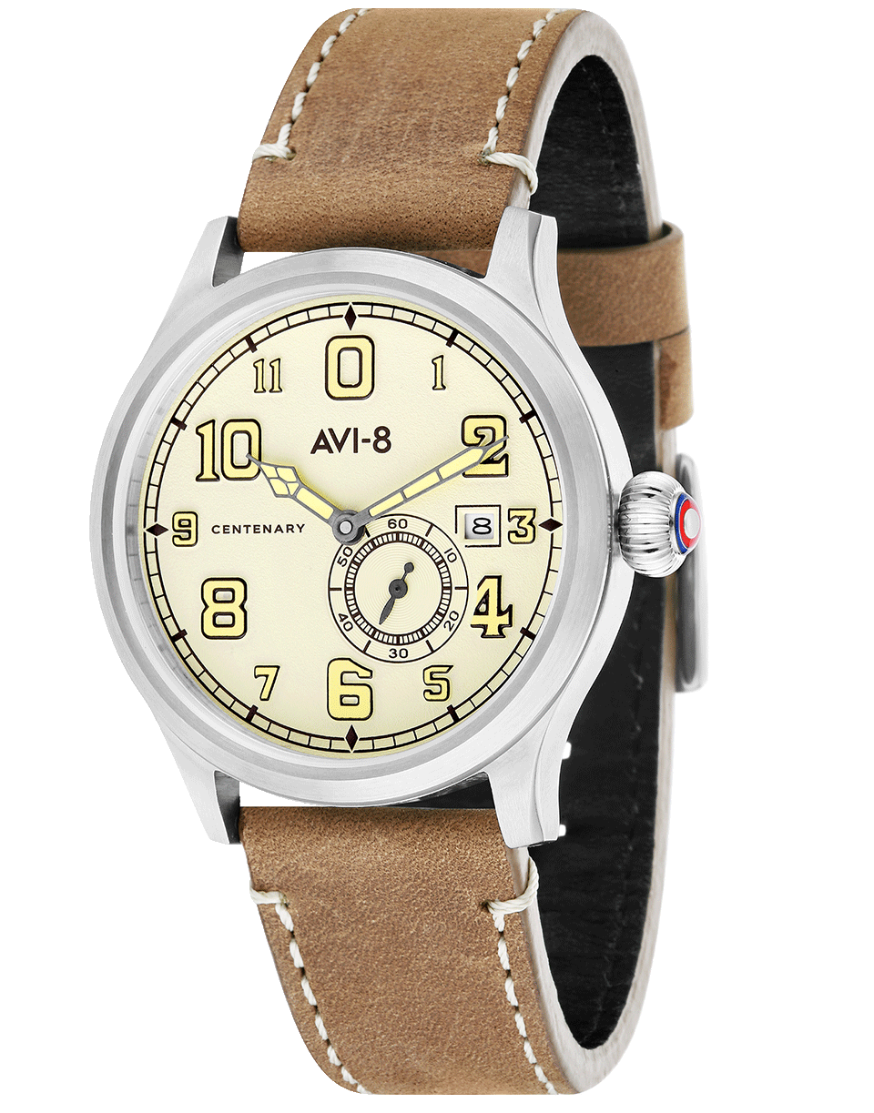 AVI-8-Tan Flyboy Centenary Watch-TAN