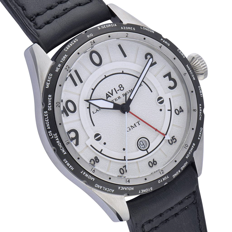 AVI-8-Lancaster Bomber Watch-WHT/BLK