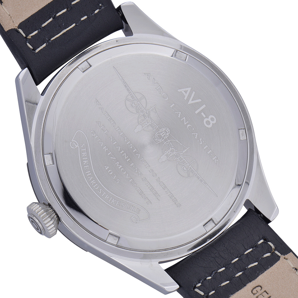 AVI-8-Lancaster Bomber Watch-WHT/BLK