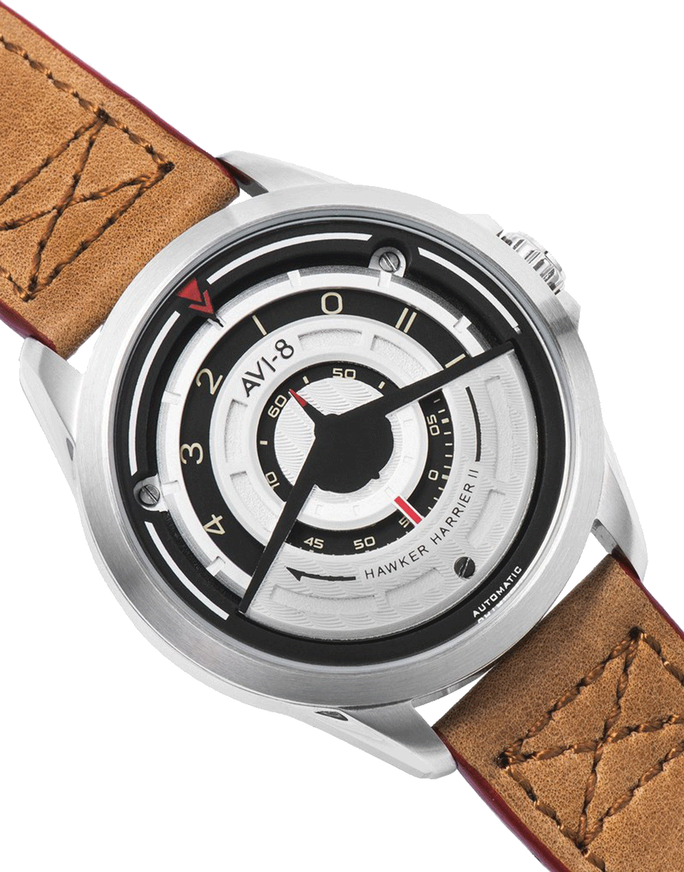 AVI-8-White and Brown Hawker Harrier II Watch-WHT/BRN