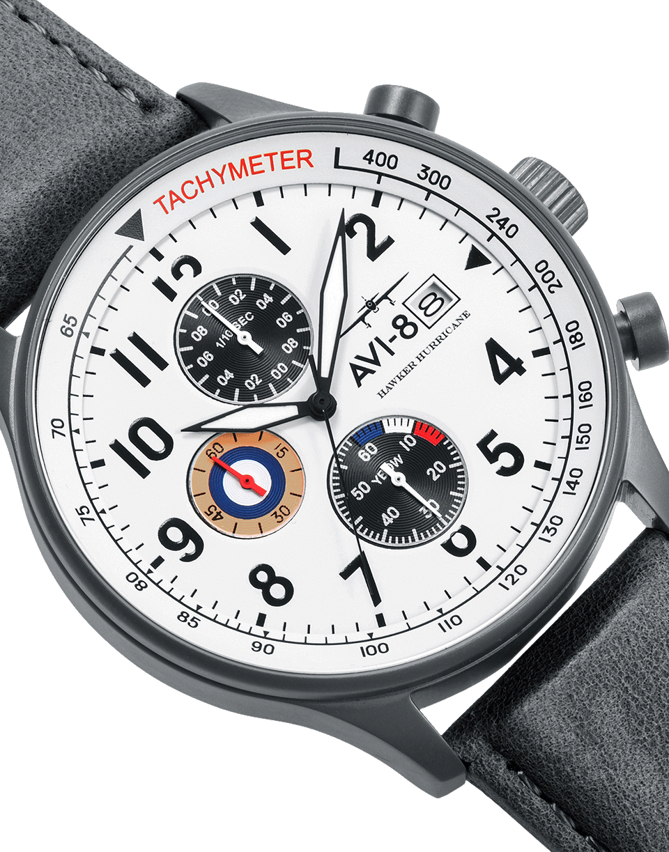 AVI-8-White and Grey Hawker Hurricane Watch-WHT/GRY