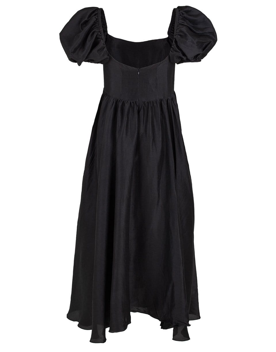 AZEEZA-Rory Raw Silk Black Dress-
