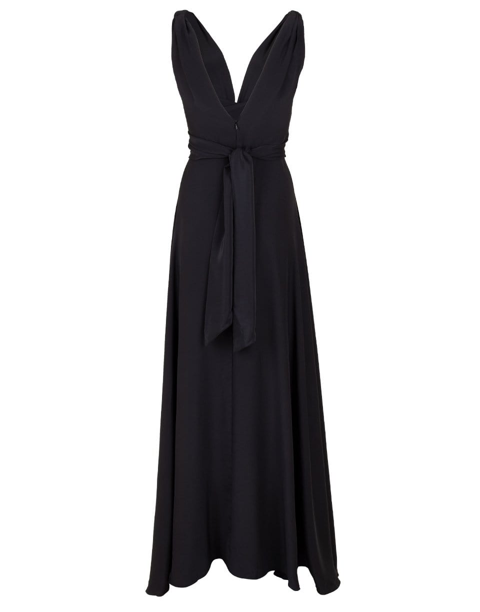 AZEEZA-Cirrus Charmeuse Black Gown-BLACK