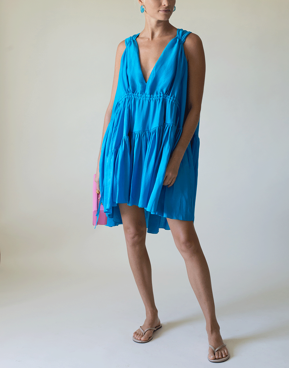AZEEZA-Nella Raw Silk Lagoon Dress-
