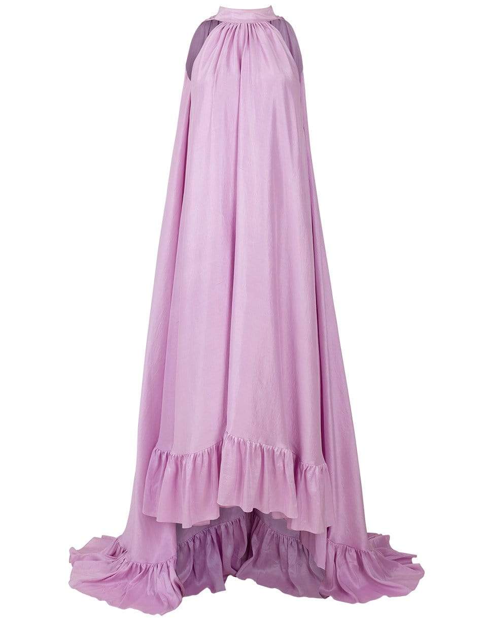 AZEEZA-Plath Raw Silk Gown-LILAC