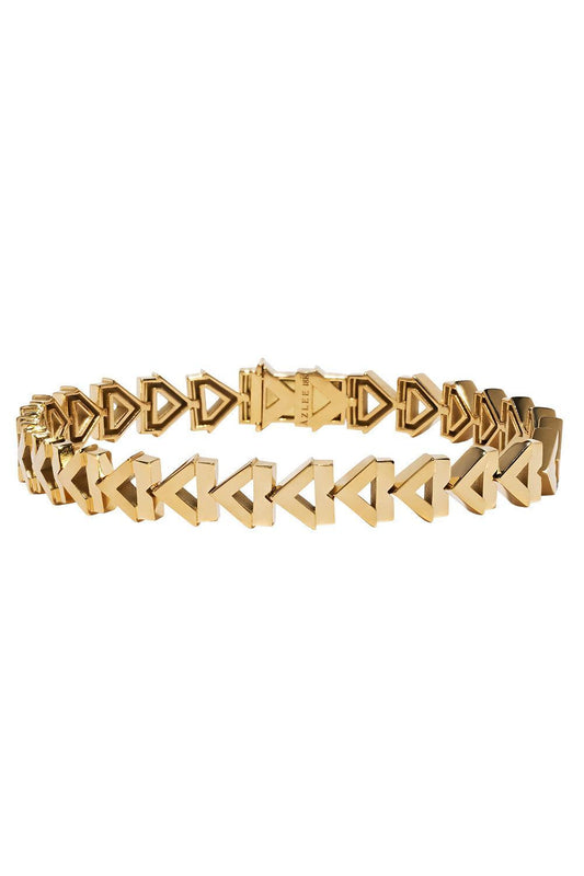 Deco Chevron Bracelet-YELLOW GOLD-6.5-JEWELRYFINE JEWELBRACELET O-AZLEE