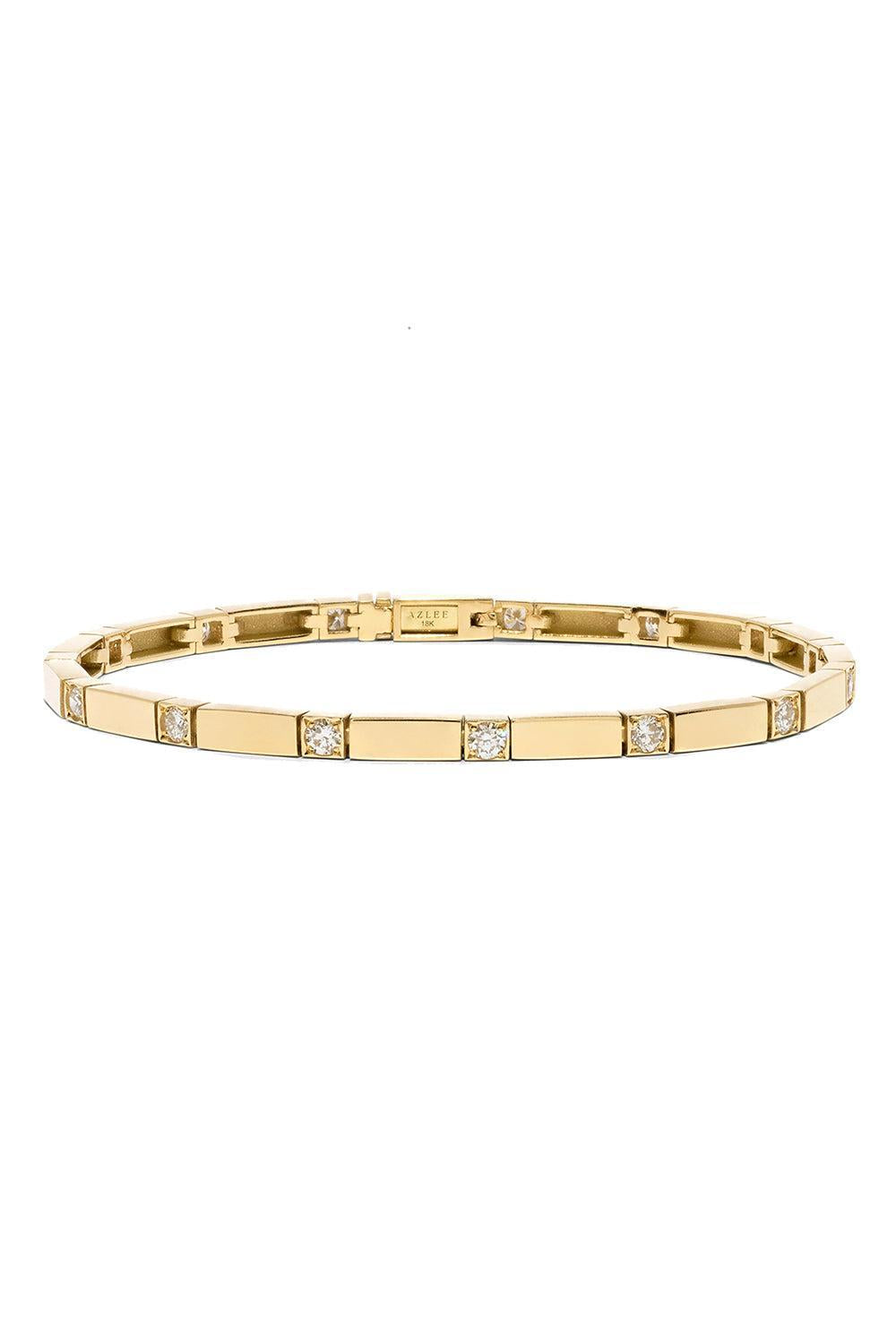 Diamond Bar Tennis Bracelet-YELLOW GOLD-6.5-JEWELRYFINE JEWELBRACELET O-AZLEE