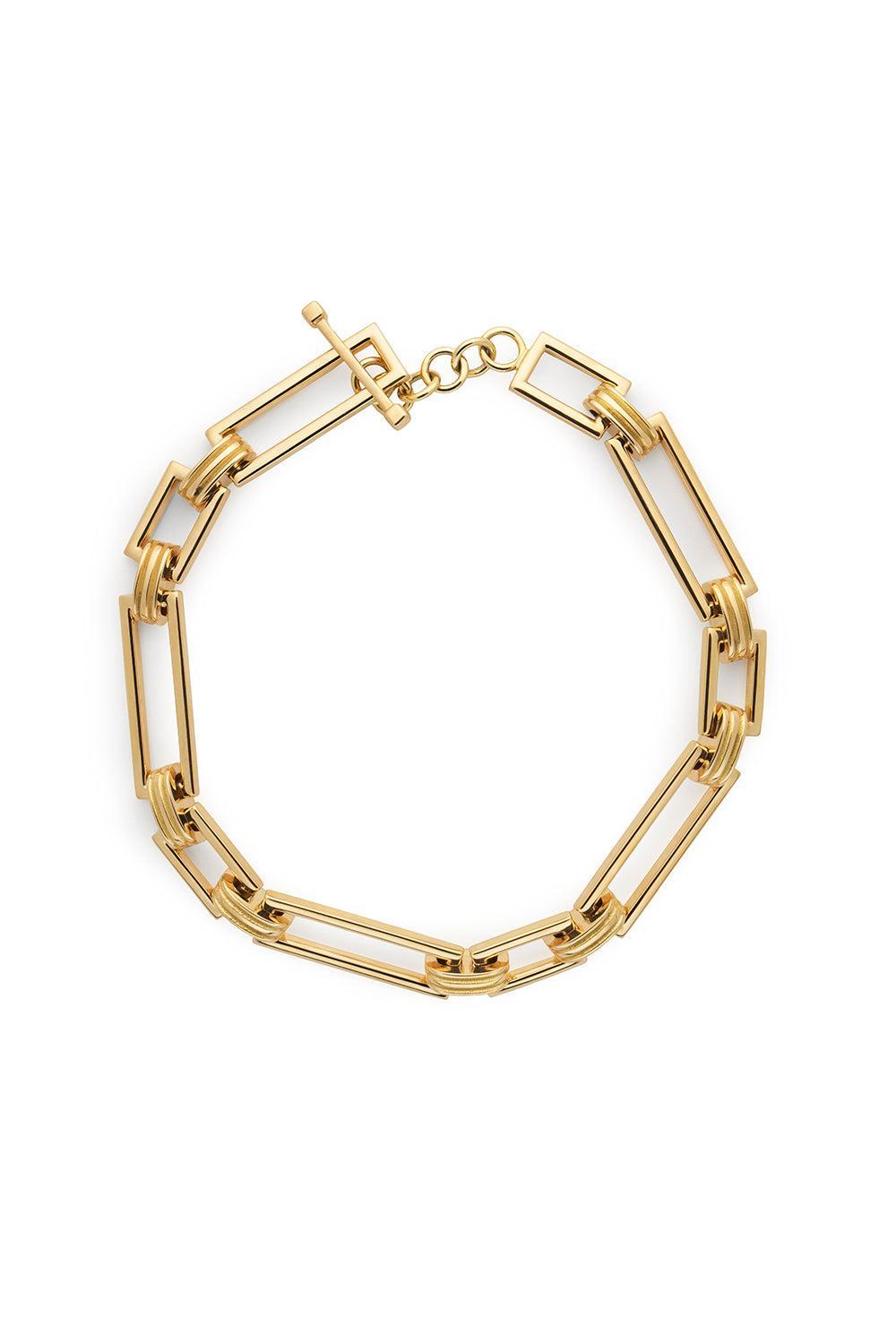 Deco Link Bracelet-YELLOW GOLD-JEWELRYFINE JEWELBRACELET O-AZLEE