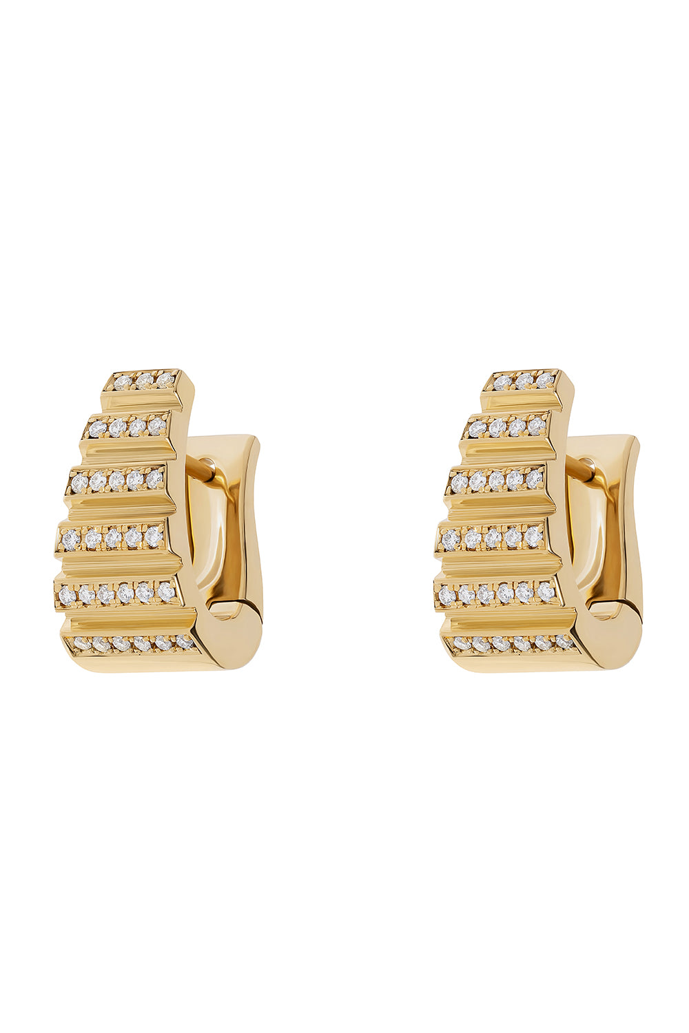  Diamond Escalier Hoop Earrings-YELLOW GOLD-JEWELRYFINE JEWELEARRING-AZLEE 