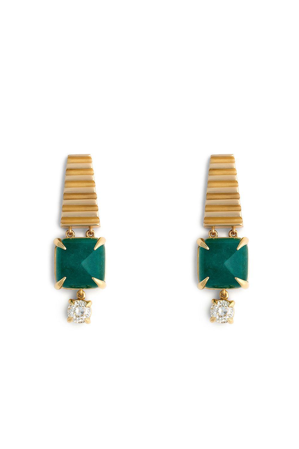 AZLEE-Large Moss Earrings-YELLOW GOLD