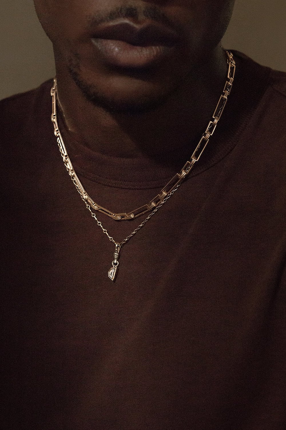 AZLEE-Deco Link Chain Necklace-YELLOW GOLD