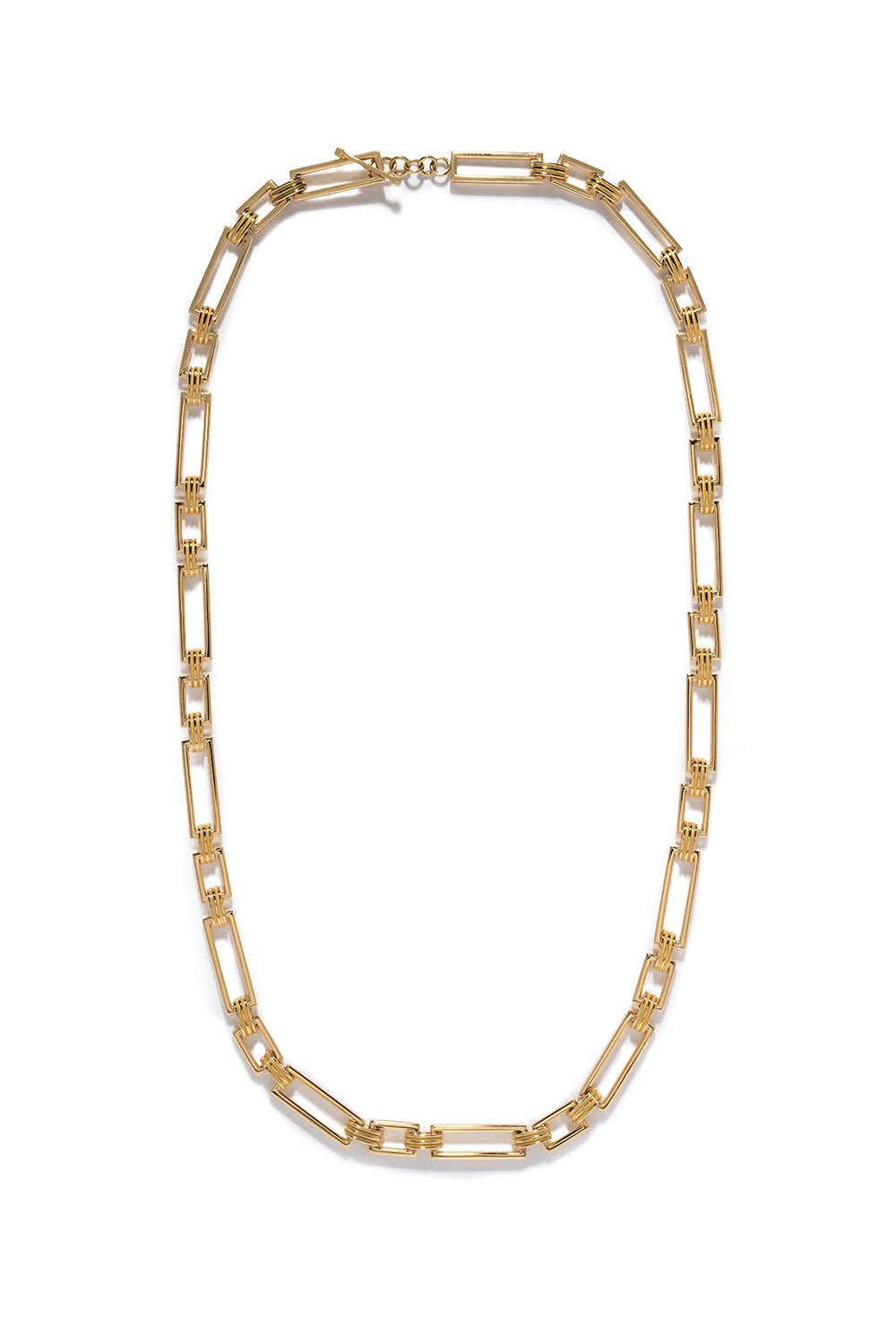AZLEE-Deco Link Chain Necklace-YELLOW GOLD