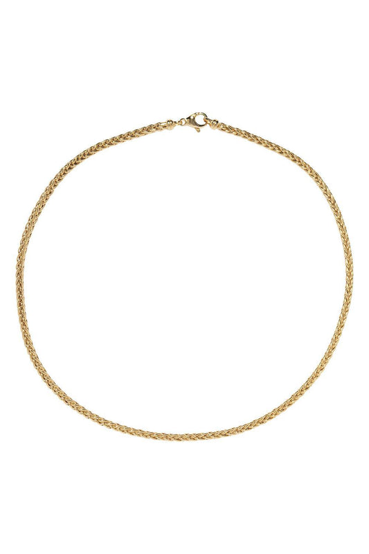 Small Woven Chain Necklace-YELLOW GOLD-16-JEWELRYFINE JEWELNECKLACE O-AZLEE