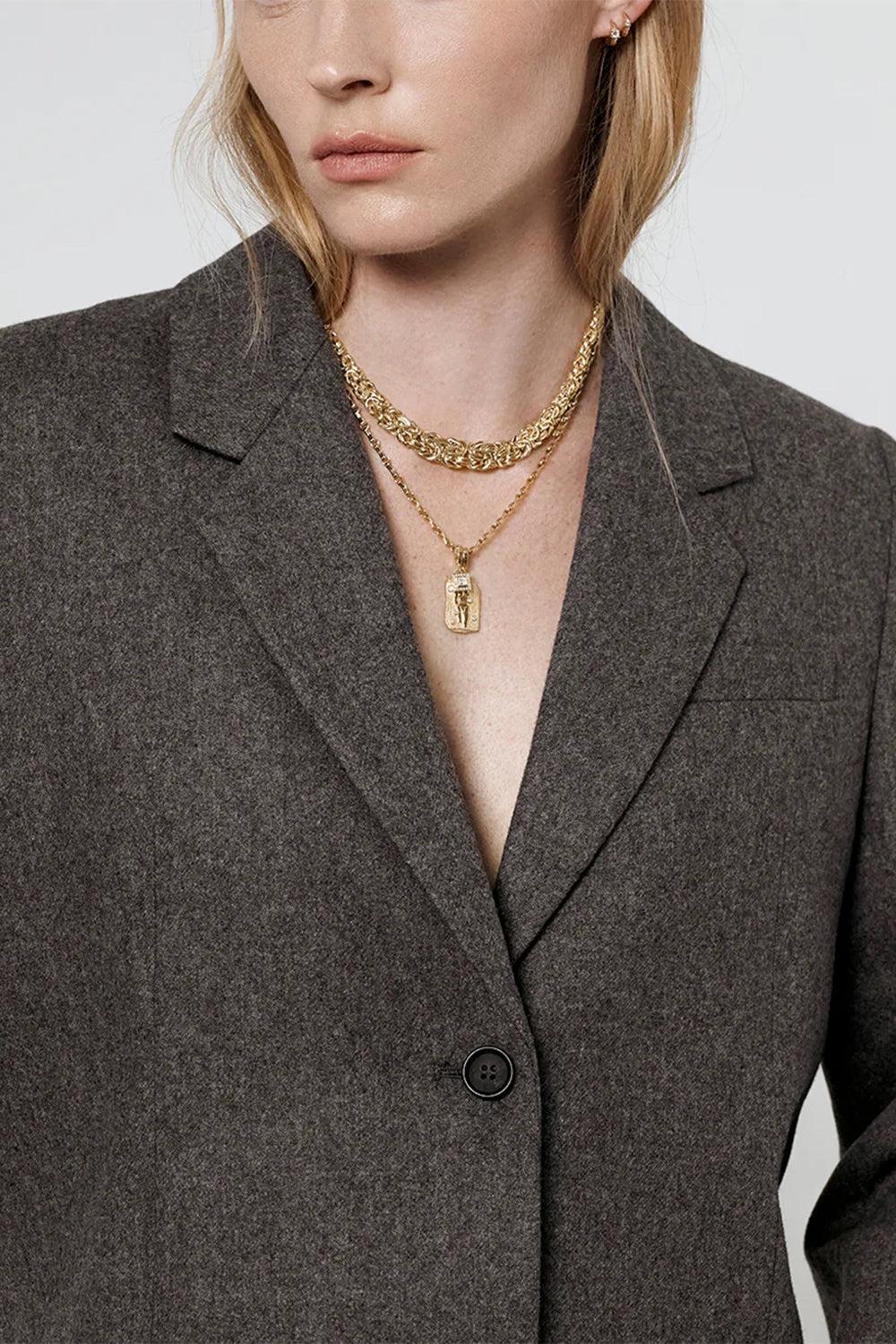 Small Motif Double Link Chain-YELLOW GOLD-18-JEWELRYFINE JEWELNECKLACE O-AZLEE
