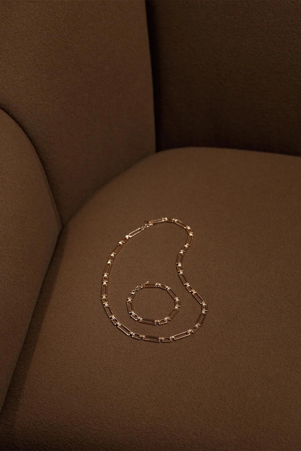 Deco Link Chain-YELLOW GOLD-19-JEWELRYFINE JEWELNECKLACE O-AZLEE