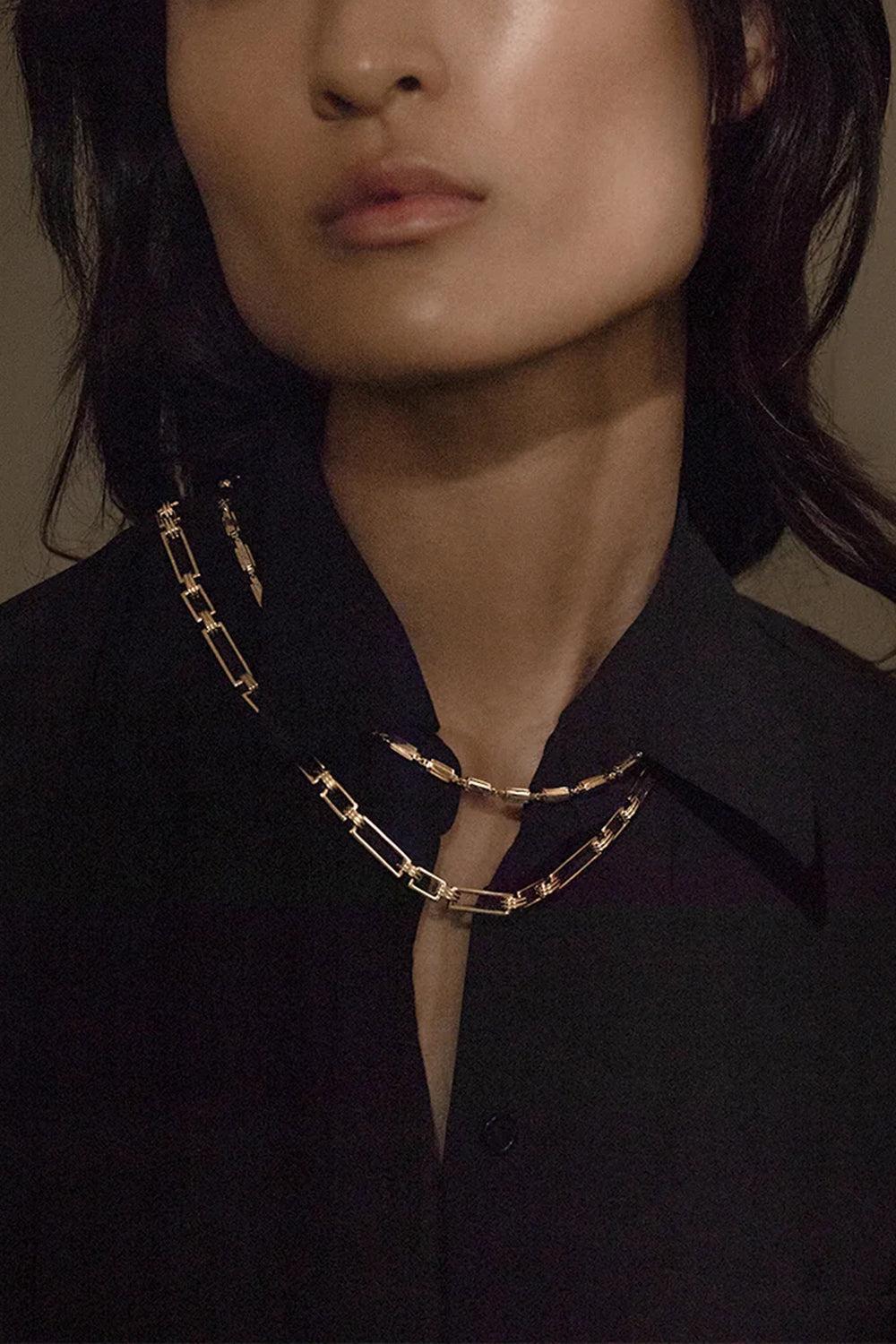 Deco Link Chain-YELLOW GOLD-19-JEWELRYFINE JEWELNECKLACE O-AZLEE