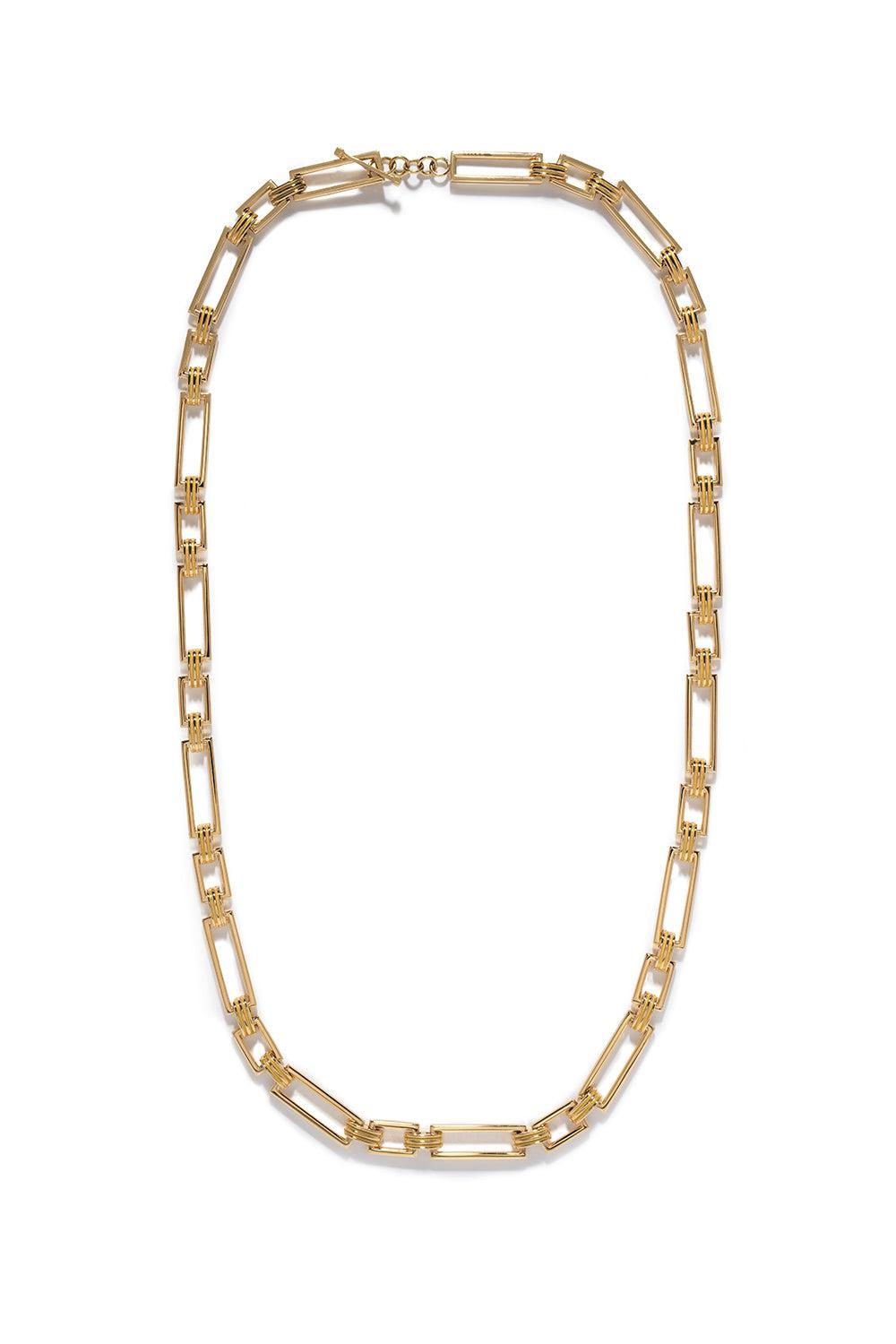 Deco Link Chain-YELLOW GOLD-19-JEWELRYFINE JEWELNECKLACE O-AZLEE