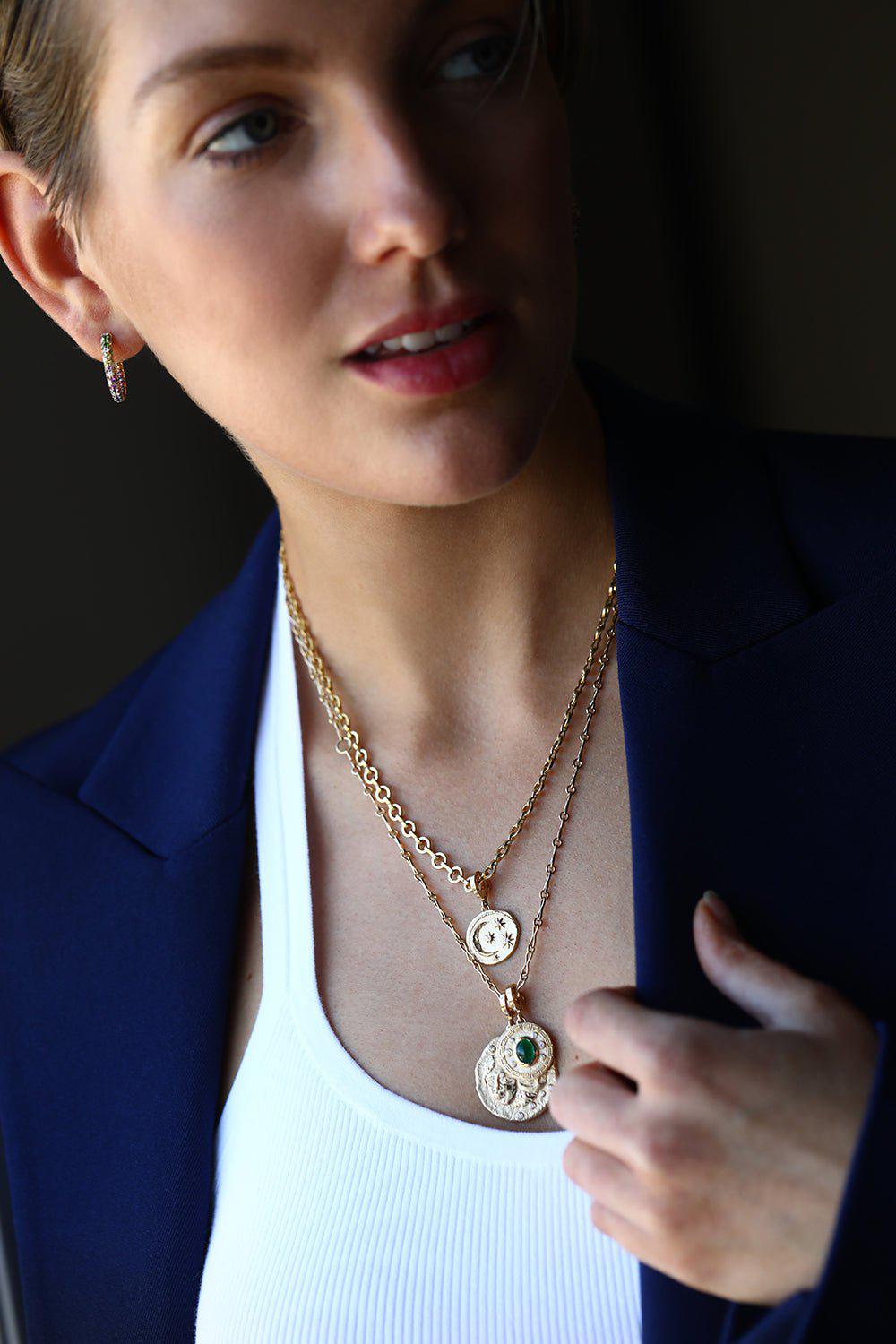 AZLEE-Medium Circle Link Chain-YELLOW GOLD