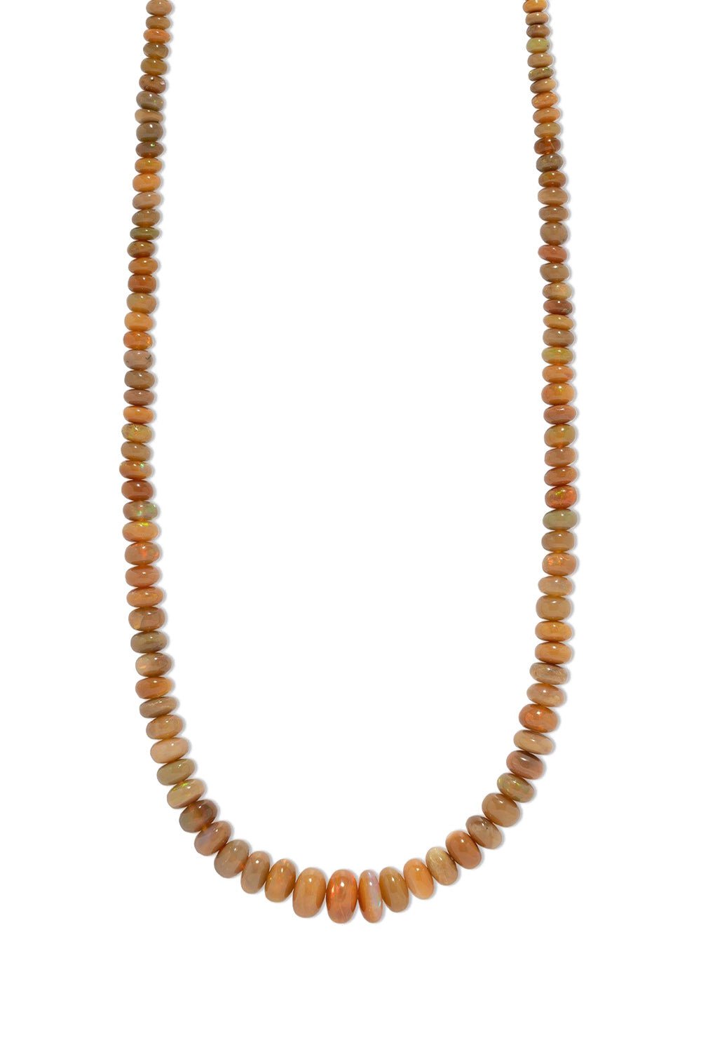 AZLEE-African Opal Bead Necklace-YELLOW GOLD