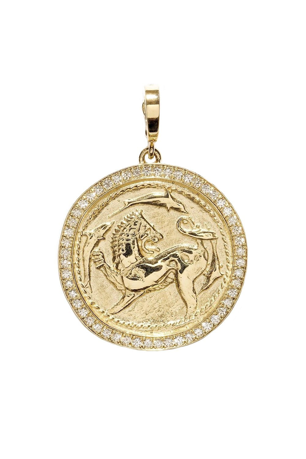 AZLEE-Animal Kingdom Large Coin Charm-YELLOW GOLD