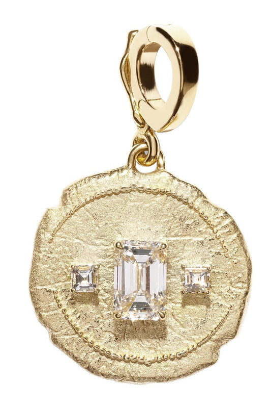 Diamond Small Trio Coin Pendant-YELLOW GOLD-JEWELRYFINE JEWELPENDANT-AZLEE