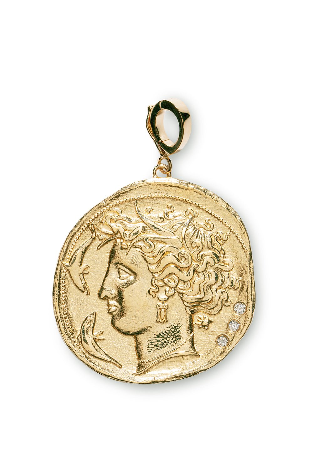 AZLEE-Goddess Large Coin Pendant-YELLOW GOLD