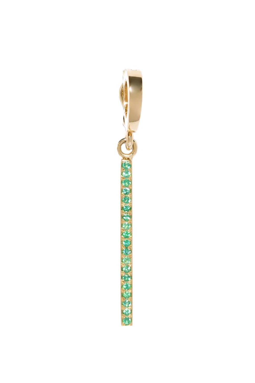 AZLEE-Light Beam Emerald Charm-YELLOW GOLD